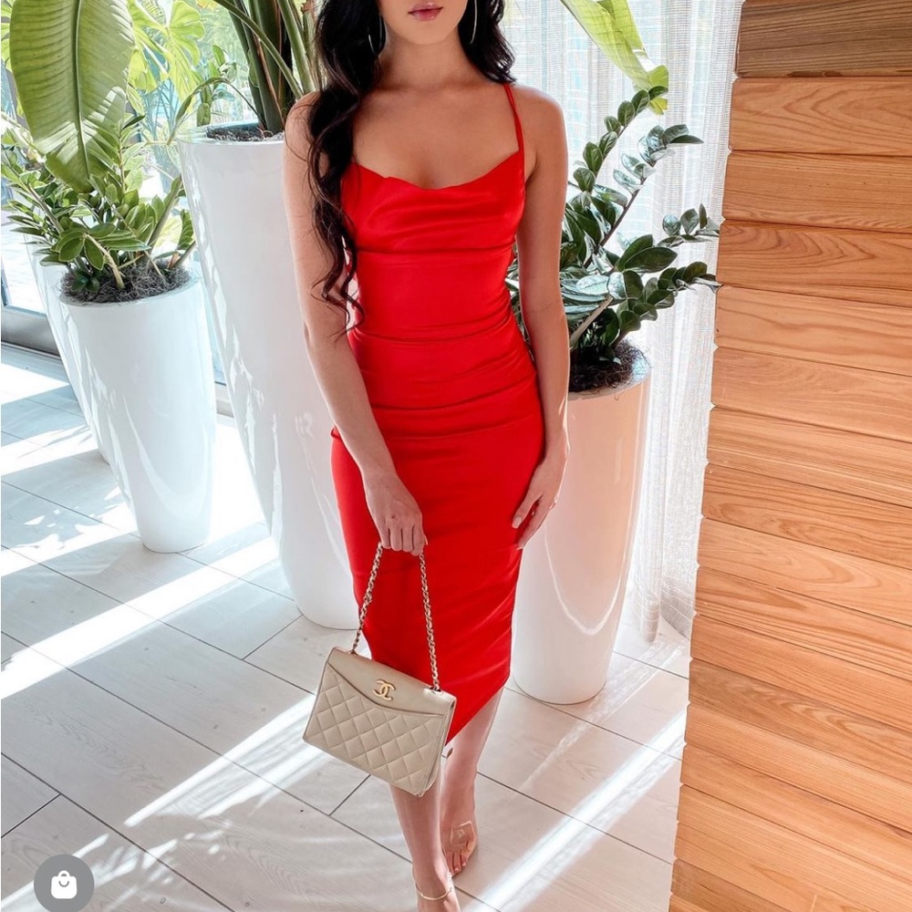 Satin midi dress